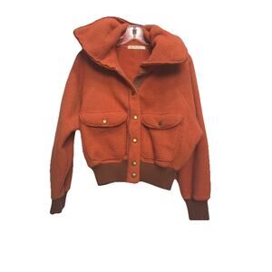 Free People We The Free Faux Fur Fleece Shasta Cardi Bomber Jacket XS